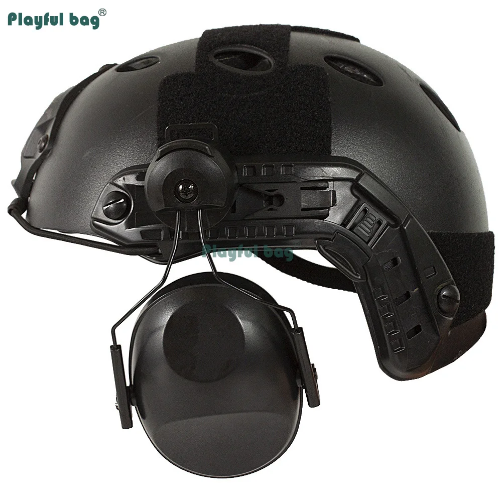 Protectores auditivos tácticos para auriculares, orejeras PRO con cancelación de ruido de 24dB para cascos rápidos, soporte de protección auditiva AQB213 - imagen 4