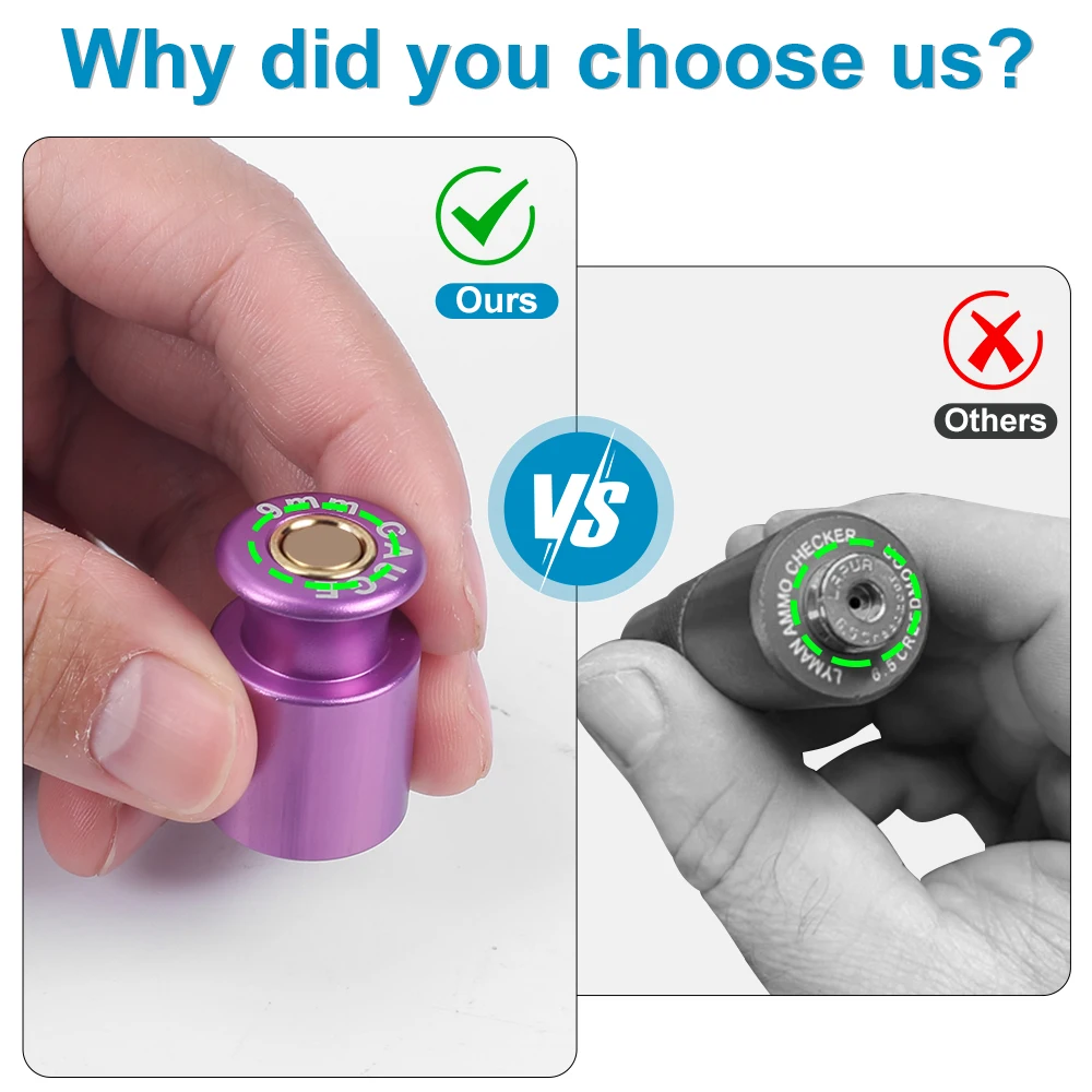 Medidor de cartucho de verificación de munición táctica para recargar damas de balas de munición para accesorios de caza de 9x19mm.38super.40S&W - imagen 3