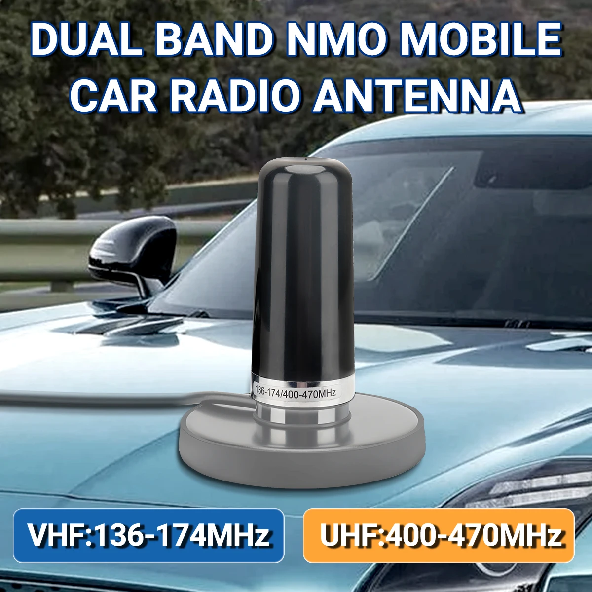 ABBREE-antena NMO de montaje de doble banda UHF VHF, resistente al agua para coche, camión, Radioaficionado, vehículo aficionado, accesorios de Radio móvil - imagen 3