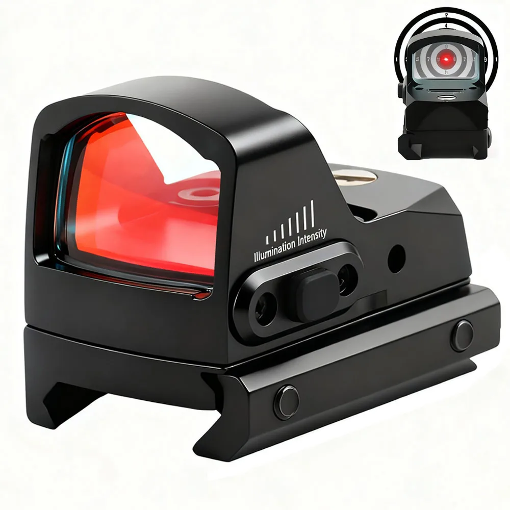 Mira táctica de punto rojo, alcance de punto rojo MOA, 7 ajustes de brillo con montaje en riel Picatinny de 20mm, alcance de punto rojo Airsoft