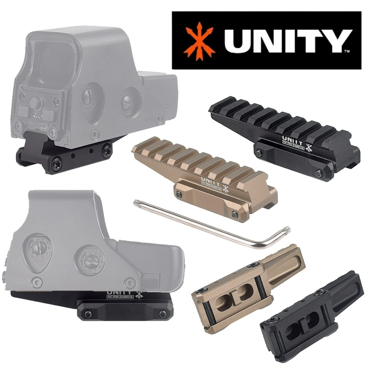 UNITY FAST FTC Mount 2,91 "551 558 G33 G43 palanca altura óptica soportes tácticos Riser Scope T01 Red Dot Sight PEQ-15 Riser Mount - imagen 5