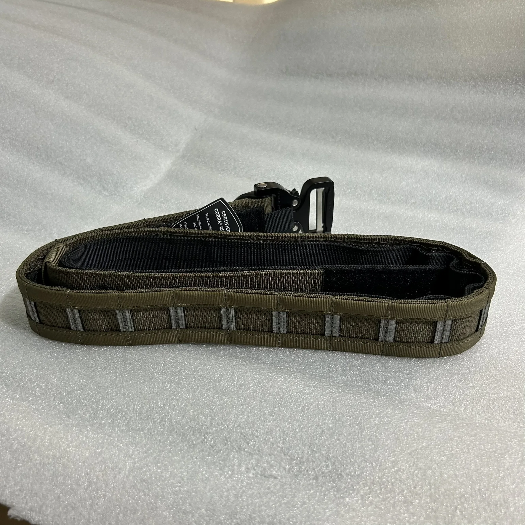 Cinturón de batalla (hebilla metálica austriaca de liberación rápida) - Cinturón rígido táctico de 45 mm con placa Tegris para airsoft, caza y servicio - imagen 3