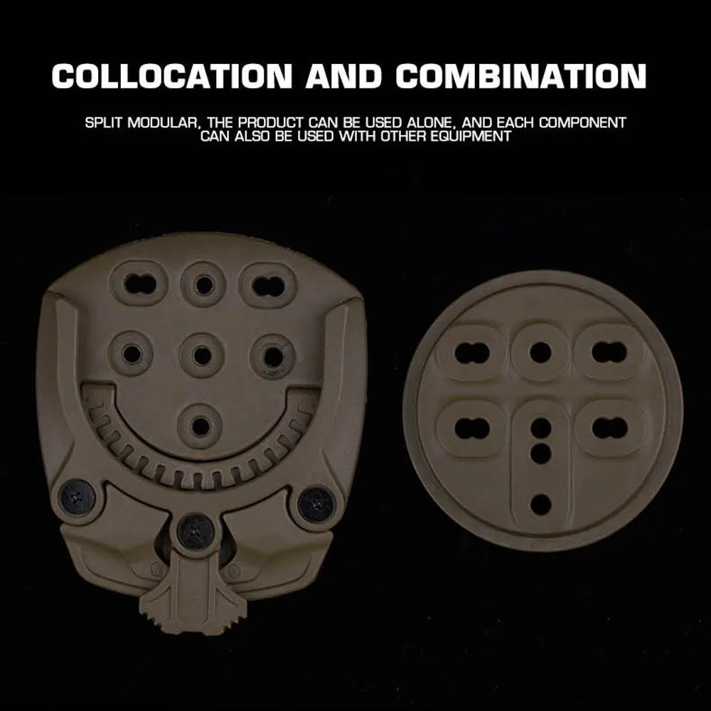 Adaptador de funda táctica, sistema MOLLE giratorio de 360 grados, portátil, para caza al aire libre, combate, Airsoft, accesorios de funda de extracción rápida - imagen 4