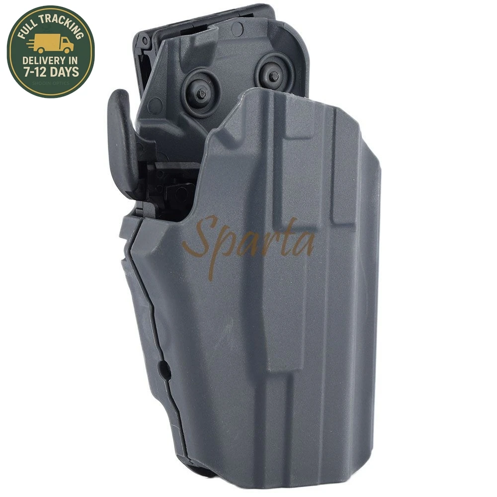 Funda de pistola de extracción rápida, funda táctica de polímero de alta resistencia con bloqueo de liberación, mano derecha Compatible con múltiples - imagen 5