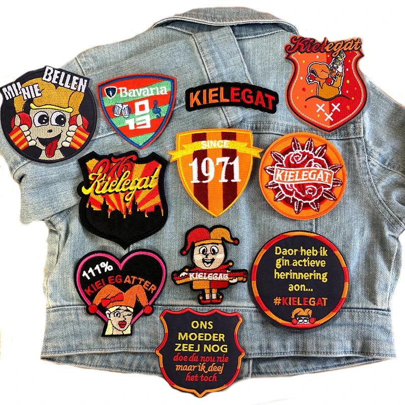 Parche bordado con emblema de Nederland Kielegat, parches para planchar para ropa, parche de Carnaval de Nederland, insignias para coser/planchar, novedad de 2026