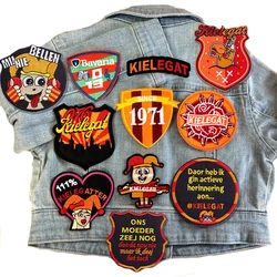 Parche bordado con emblema de Nederland Kielegat, parches para planchar para ropa, parche de Carnaval de Nederland, insignias para coser/planchar, novedad de 2026