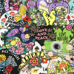 Parche bordado flores de dibujos animados para planchar