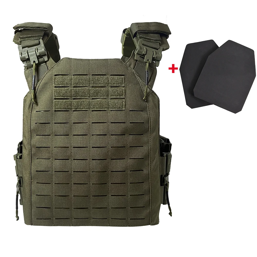 UNIONTAC-portador de placa de nailon 1000D, chaleco táctico para exteriores, chaleco MOLLE protector ajustable para caza, insertos de espuma EVA * 2 - imagen 5