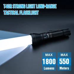 Trustfire T40R Linterna LED táctica IP68 1800 lúmenes USB recargable