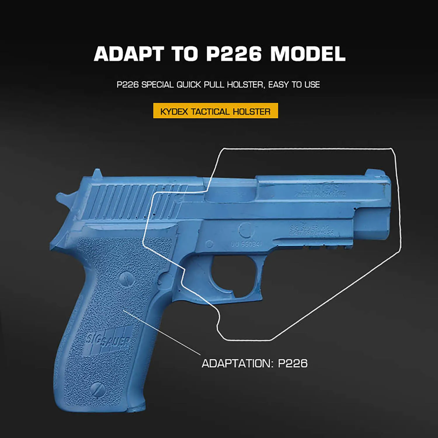 Funda ligera táctica P226 X300, funda OWB de retención ajustable de extracción rápida, adaptador de cinturón de liberación rápida para trabajo y Airsoft - imagen 5