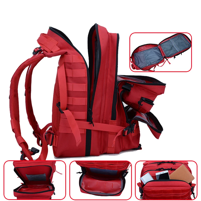 Mochila táctica de 45l, bolsa de viaje al aire libre, mochila MOLLE de Fitness, mochila escolar para gimnasio EDC, mochila de senderismo, soporte para botella de bruja - imagen 5