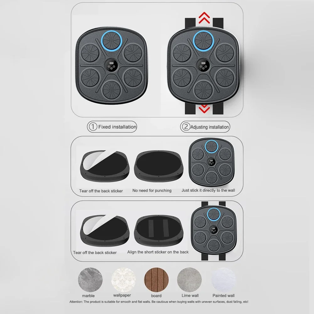 Máquina de boxeo musical de 9 niveles, objetivo de pared LED, juego de boxeo inteligente para deportes, ejercicio en casa, entrenamiento de boxeo, equipo de perforación - imagen 5