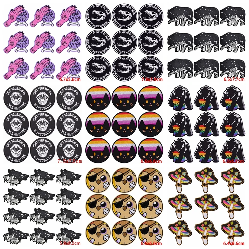 Parches bordados para ropa, adhesivos para planchar en la ropa al aire libre, 10 unidades por lote