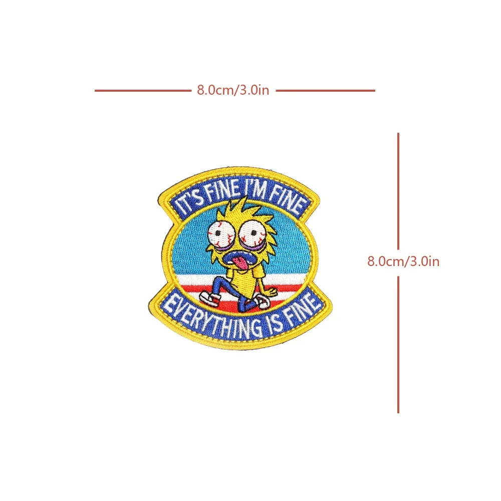 IT'S FINE Fun Quotes Morale Meme parche táctico Velcros bordado insignia gancho bucle sujetador para gorra Molle mochila Jeans - imagen 5