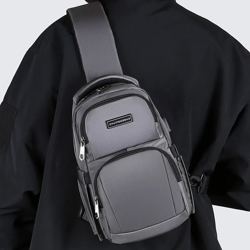 Bolsa de pecho USB para hombre, mochila para acampar al aire libre, escalada, senderismo, viaje, pesca, caza, deporte, ciclismo, bandolera - imagen 3