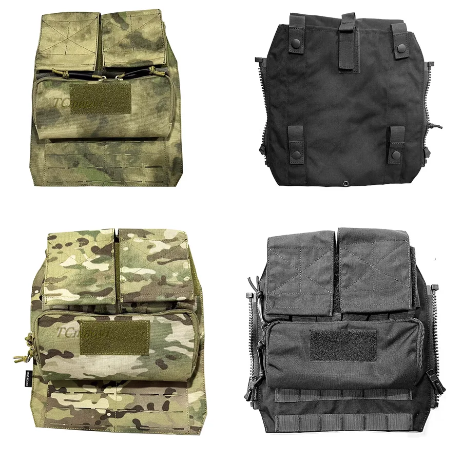 Chaleco táctico de caza, Panel trasero con cremallera, bolsa de Panel trasero, bolsa de accesorios MOLLE para AVS CPC JPC2.0
