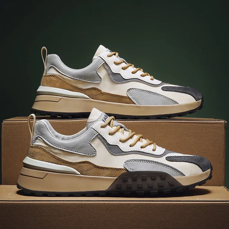 Zapatillas de deporte informales transpirables de seda de hielo para hombre, zapatos ligeros de malla láctea para monopatín, suela de goma antideslizante, envío rápido - imagen 3