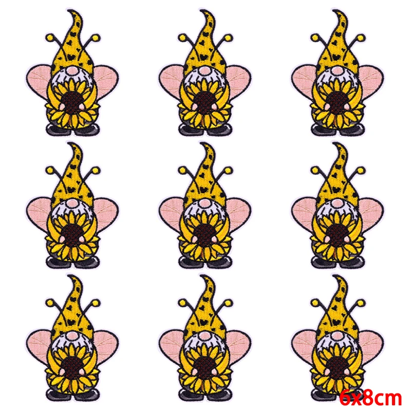 Parche bordado de animales de dibujos animados para planchar en la ropa, parches bordados de flores para ropa, pegatinas de apliques, 10 piezas por lote - imagen 4