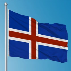Bandera Islandia cruz roja – Poliéster 90x150 cm exterior