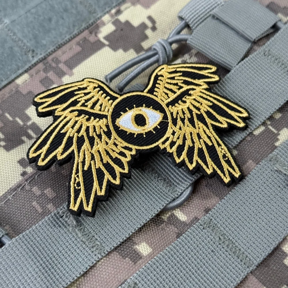 Parches tácticos de moral de Ángel cristiano para ropa, parche bordado de gancho y bucle "Seraph", pegatina de mochila personalizada militar