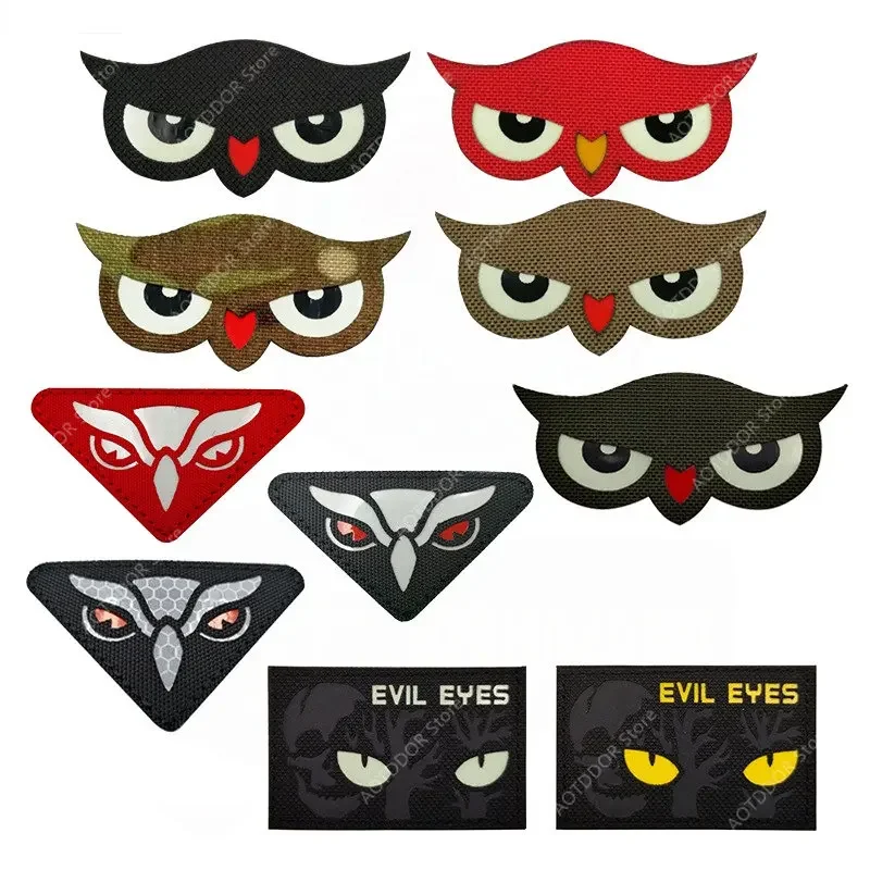 Eagle Tiger Eye Hook & Loop Tactical Glow-in-the-Dark Battle Magic Sticker, calcomanía para sombrero, casco, uniforme, mochila, Demon's Eye - imagen 3