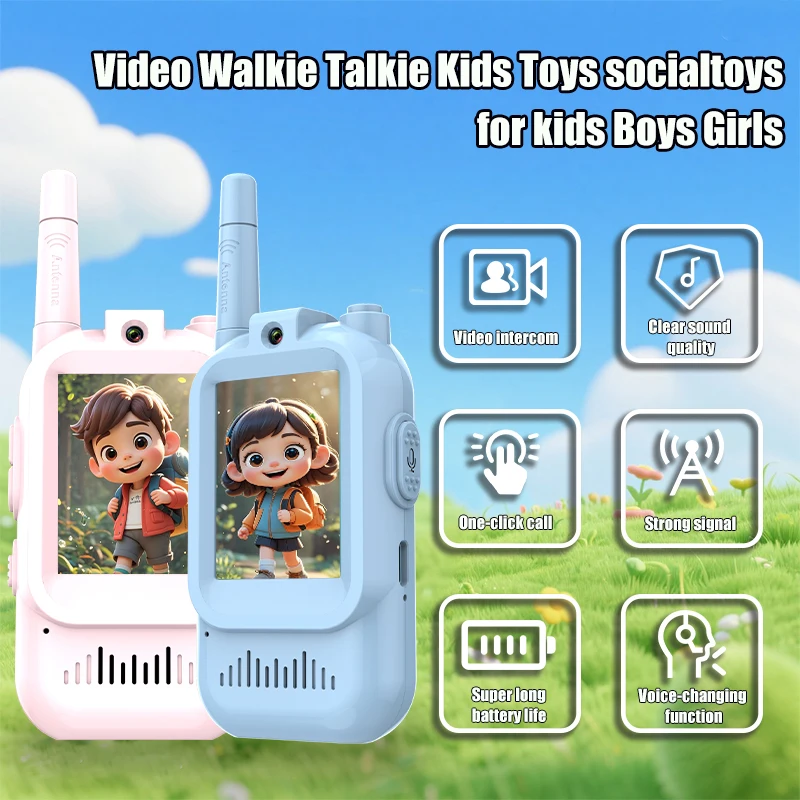 AIRITON Walkie talkie vídeo infantil recargable cambiador voz pantalla - imagen 2