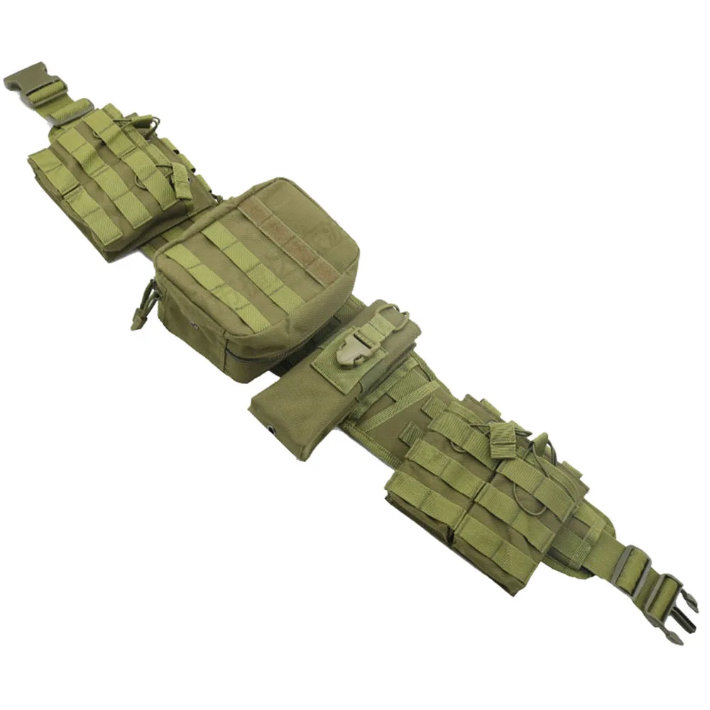Conjuntos de cinturones de batalla para caza al aire libre, cinturones de servicio, cinturón Molle táctico multifuncional para aplicación de la ley con bolsas de accesorios - imagen 3