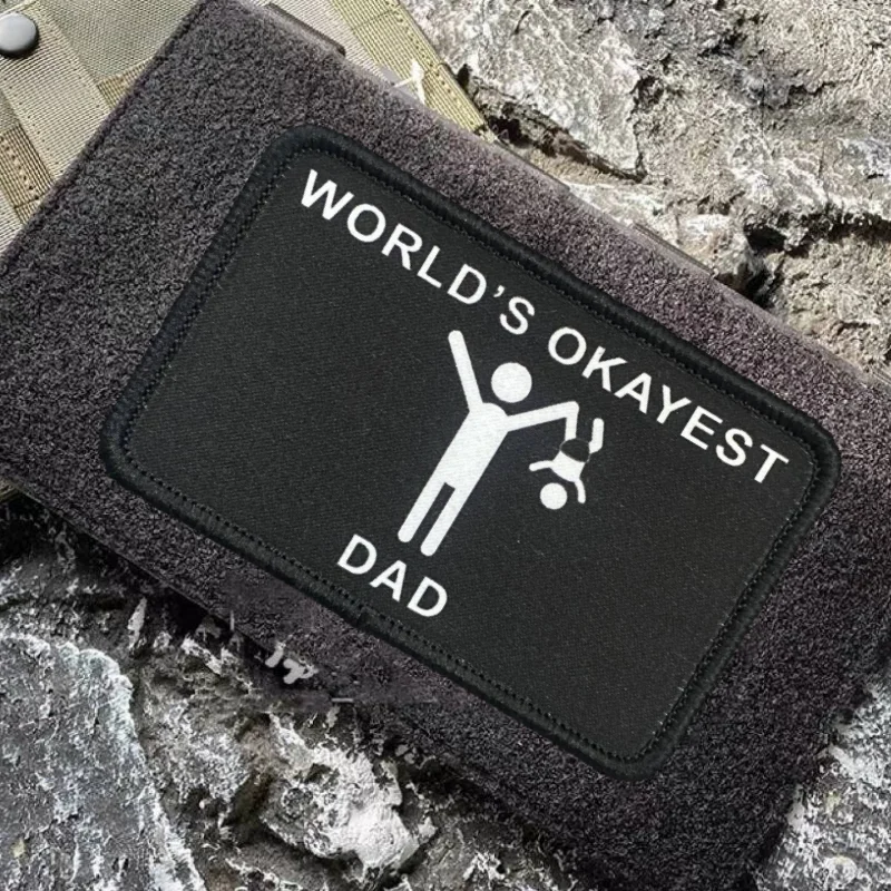 Parche de papá más bueno del mundo, insignia de moral táctica militar, gancho y bucle estampado, mochila, ropa, accesorio decorativo, pegatina, brazalete - imagen 3