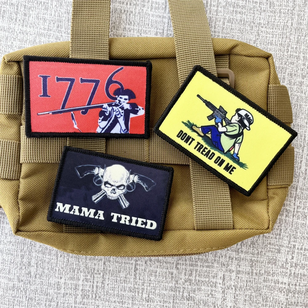 Parches de insignia de moral WEE WOO DRIVER FAFO, mochila táctica, pegatina de calavera rosa con gancho y bucle impreso - imagen 3