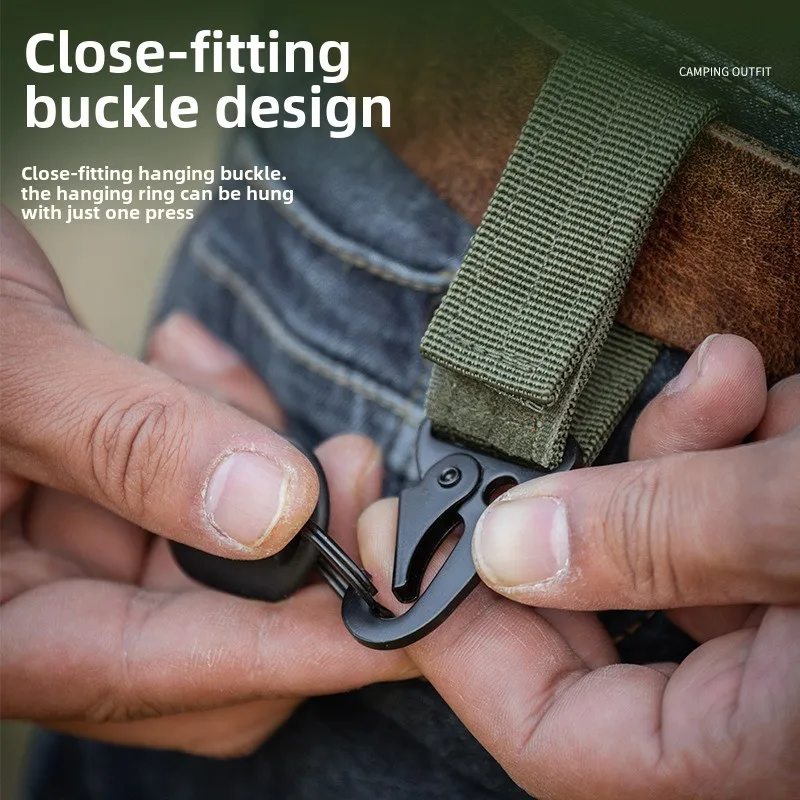 Hebilla colgante táctica Molle, correas de nailon, mosquetón, cinturón, llavero triangular para escalada al aire libre, accesorio de herramienta de Camping, 2 uds. - imagen 3
