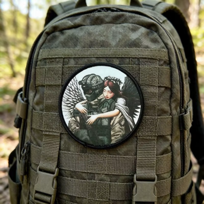 Parche táctico soldado angelical insignia moral ángel alas negras - imagen 2