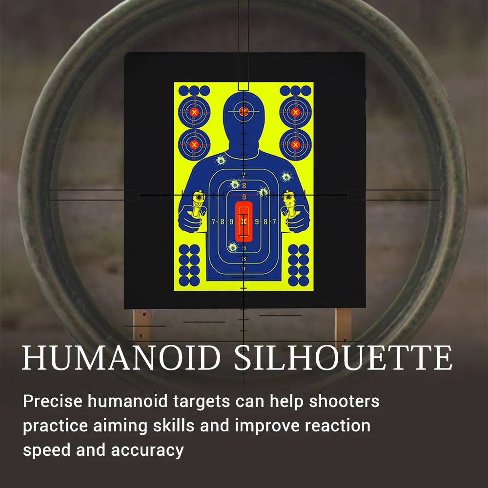 10 Uds pegatinas de objetivo de salpicaduras 12*18 pulgadas pegatinas de objetivo de práctica autoadhesivas para rifles pistolas BB, papel de destino para pistolas de pellets - imagen 3