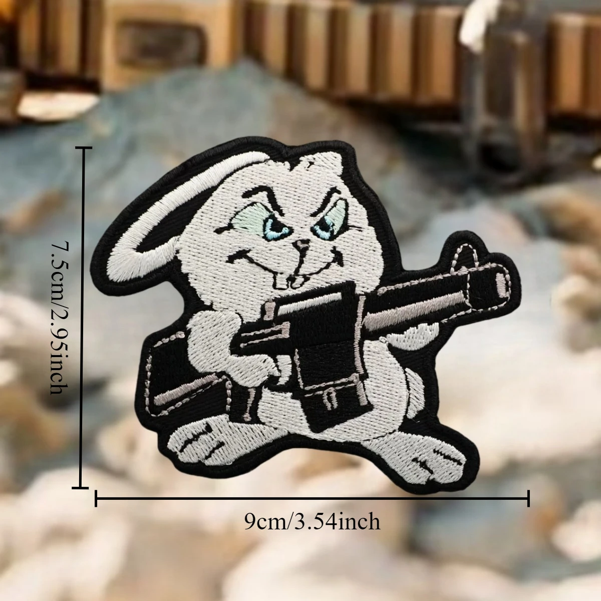 Parche bordado de conejo táctico, apliques de gancho y bucle, insignia de moral, parches tácticos militares para ropa, pegatinas para mochila - imagen 2