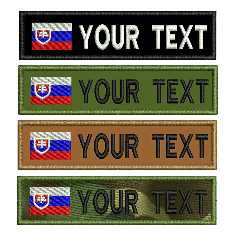 Bordado de bandera de Eslovaquia con nombre personalizado, parches de rayas, insignias, pegatina, planchado, costura, gancho y lazo para ropa, bolsas, sombrero, arnés - imagen 2