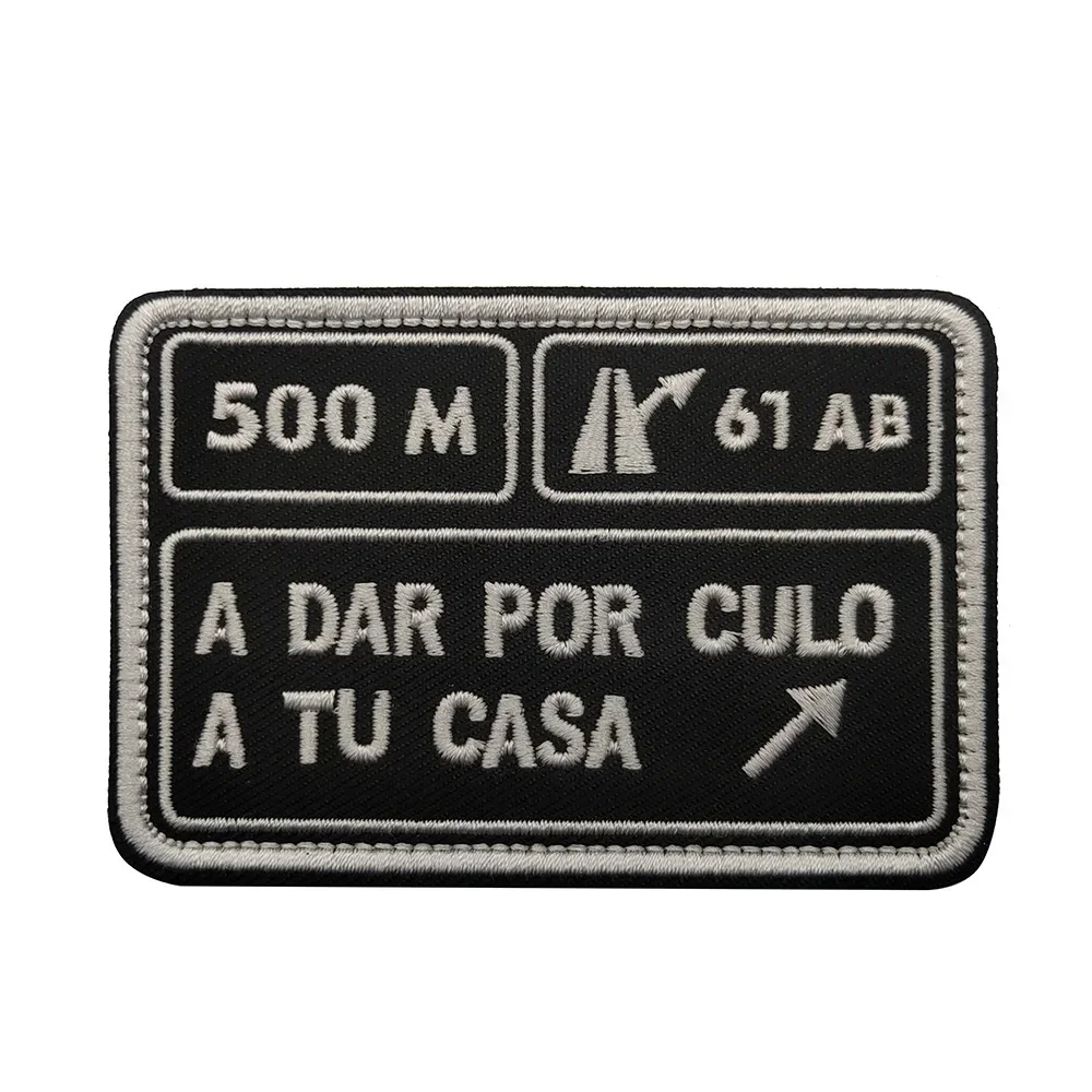 Parches de Velcro bordados en español, insignia de moral táctica, accesorios del alfabeto, mochila, sombreros, pegatinas, 500M - imagen 4