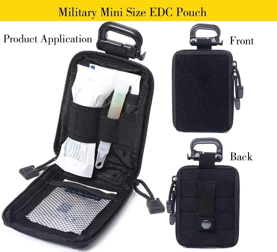 Bolsa Molle compacta de bolsillo, organizador EDC de almacenamiento médico, tamaño Mini, equipo de cinturón, 2 uds. - imagen 2