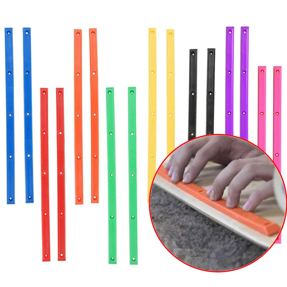 Rieles de protección de plástico para monopatín, tiras protectoras para tablero de 2 piezas, protectores antiimpacto para fondo de cubierta de monopatín AMB337