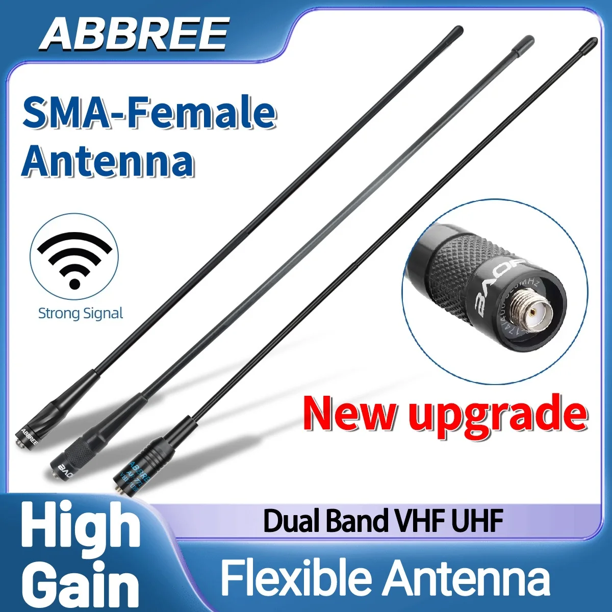 ABBREE-antena de Walkie Talkie AR-771, antena SMA hembra de doble banda de alta ganancia para Baofeng UV-5R UV 21 PRO V2 5RH Quansheng UV-K5 8