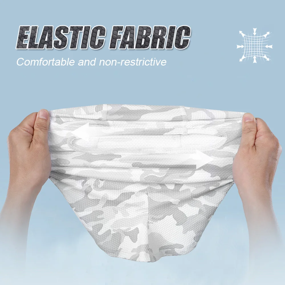 Pasamontañas de camuflaje, bufanda facial fresca con hielo, protección UV, máscara facial completa transpirable para senderismo, correr, acampar, deportes al aire libre - imagen 5