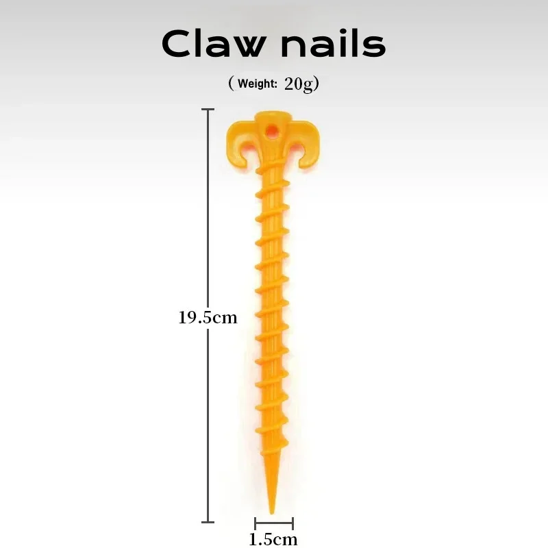 Clavo de tierra de plástico, dosel exterior, clavo de playa a prueba de viento, accesorios para tienda, tienda de campaña, perno de tierra, clavo de tienda roscado - imagen 5