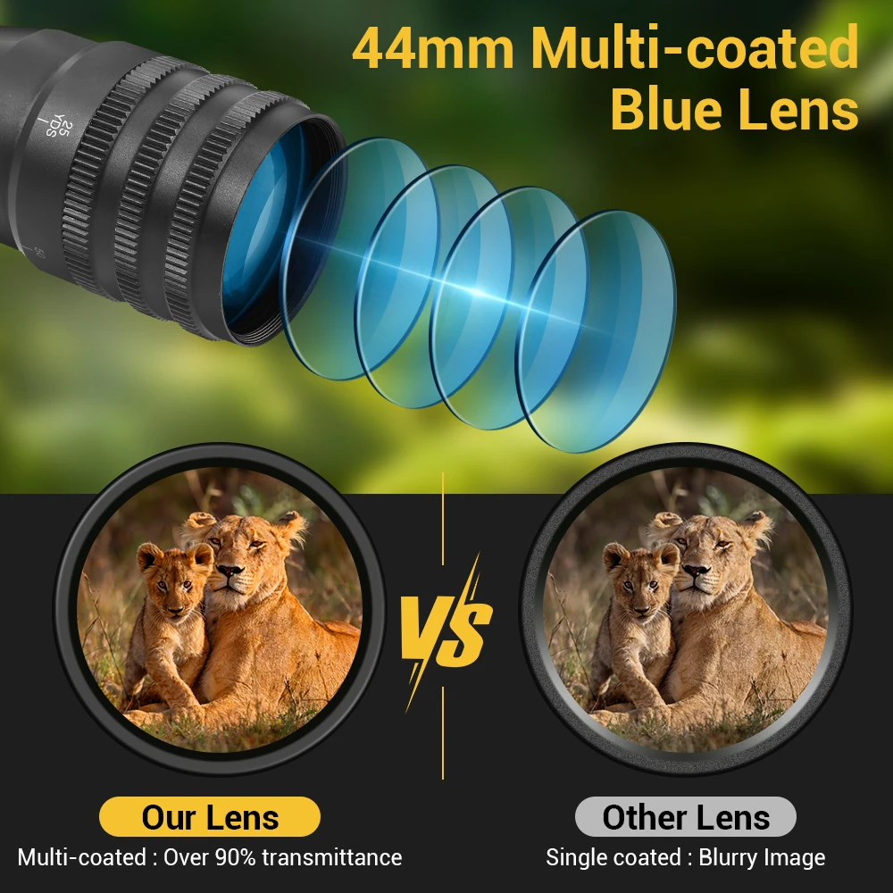 Mira óptica táctica 4-16x44AOE para Rifle de caza, iluminada, verde, rojo, azul, francotirador, Airsoft - imagen 4