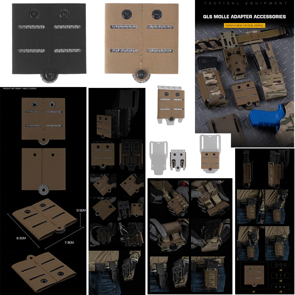 Nuevos accesorios de adaptador táctico QLS Molle de alta calidad, montaje de inserción rápida, espacio de montaje cortado con láser para tiro de caza CS