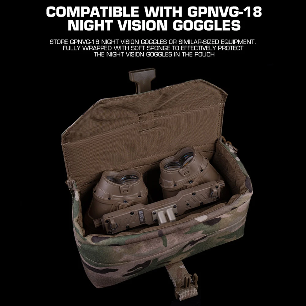 Bolsa táctica NVG para gafas de visión nocturna, estuche de almacenamiento de bolsillo, bolsa de protección a prueba de golpes Airsoft Molle - imagen 5