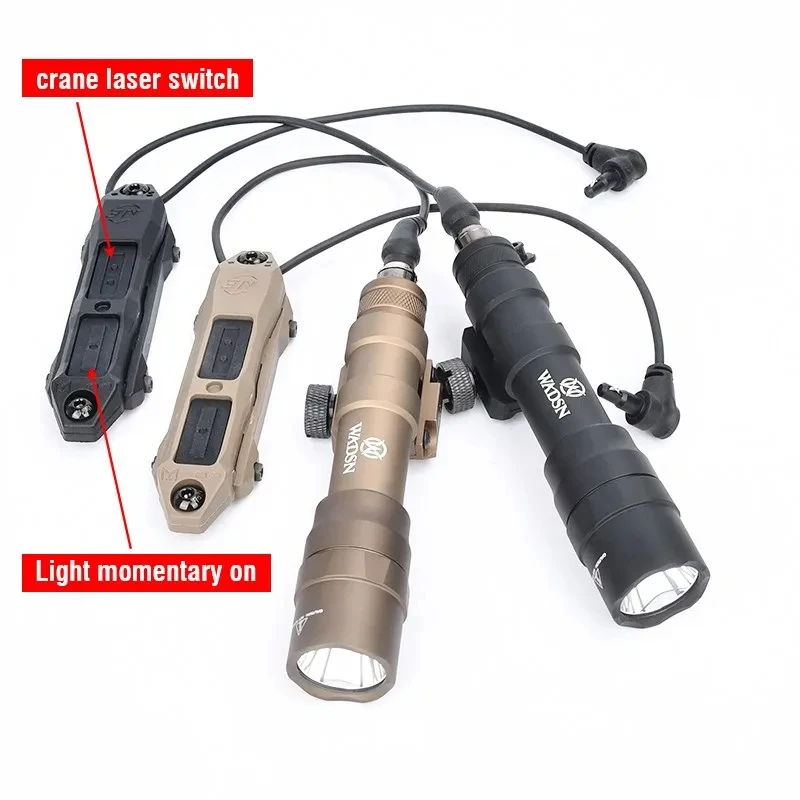 WADSN-linterna táctica Airsoft M600 M600DF, potente interruptor de presión de doble función aumentada de 1400 lúmenes, luz de caza, 600df - imagen 3