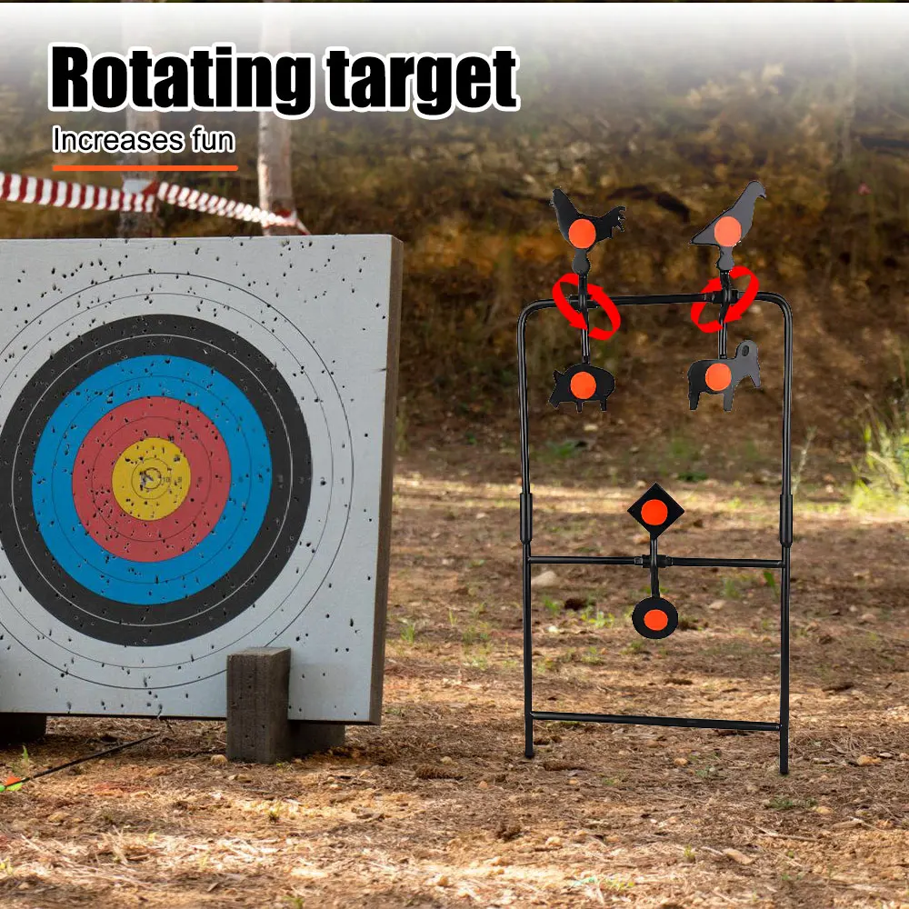 Alcance reactivo de tiro metálico 360 °   Objetivo giratorio de reinicio automático para entrenamiento de tiro, objetivo para Paintball BB/pistola de pellets - imagen 4
