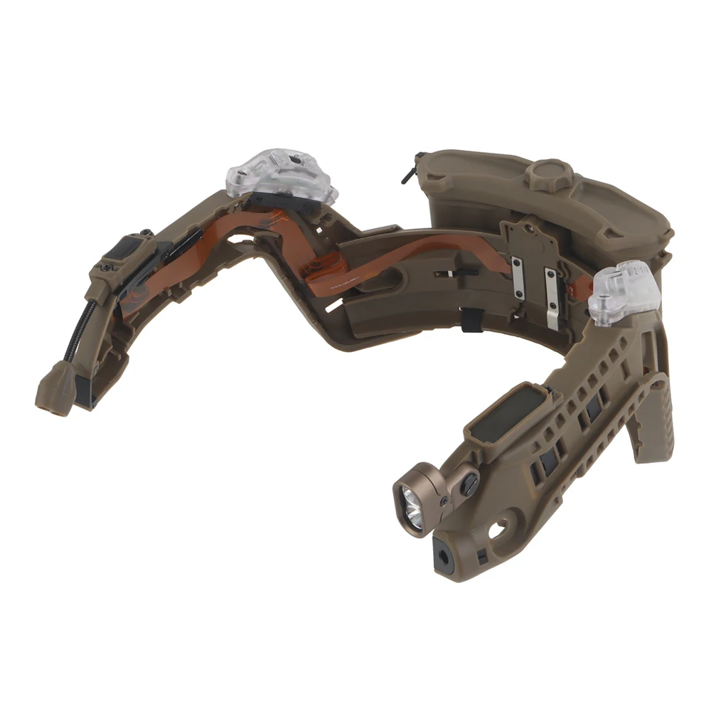 Casco táctico rápido, riel de arco Modular, conjunto integrado con caja de batería, luz IR, linterna LED, equipo de casco con luz de doble señal - imagen 4