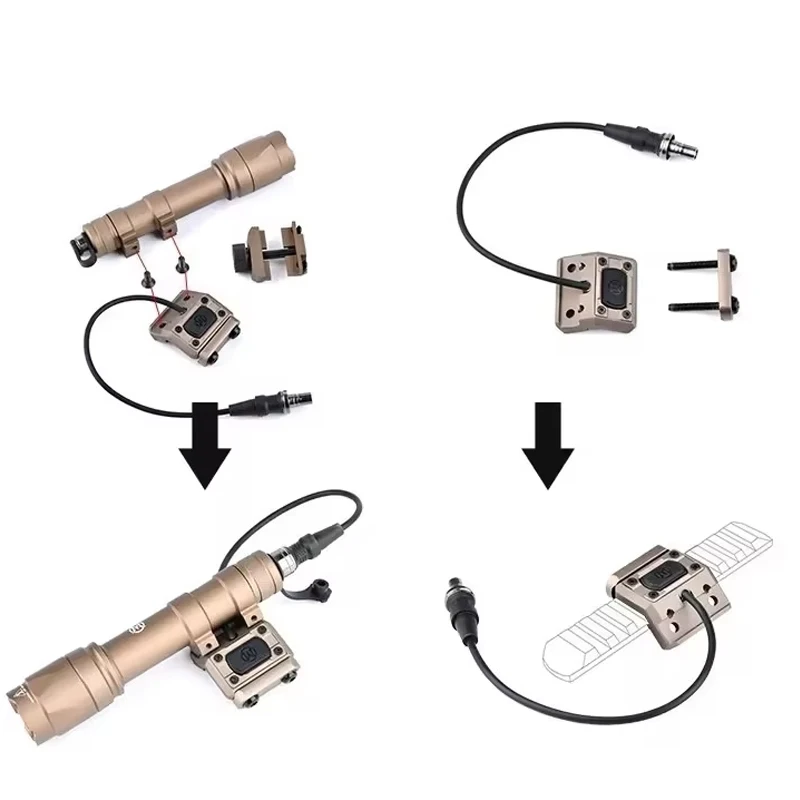 Linterna táctica Wadsn M300A M600C SF M600C M300A, montaje de unidad de alta lúmenes de Metal, Base HotBotton compatible con riel de 20MM, accesorio Airsoft - imagen 5