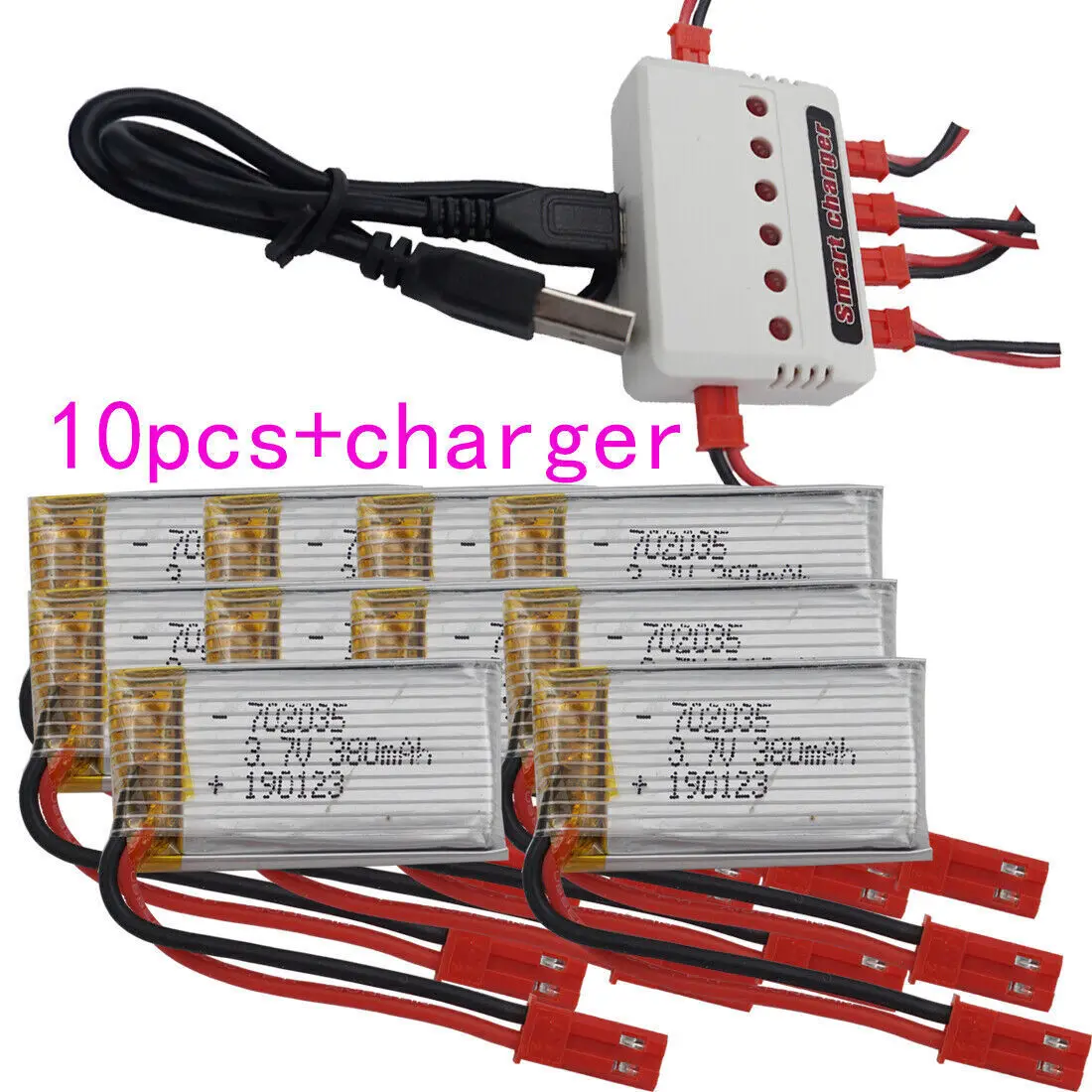10Pcs with charger