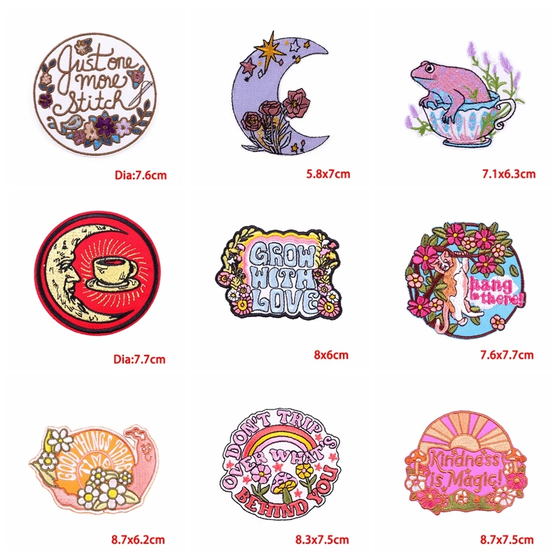 Parche bordado Kindness Is Magic/Cartoon, letras arcoíris, parches termoadhesivos para planchar en la ropa, 10 piezas - imagen 4