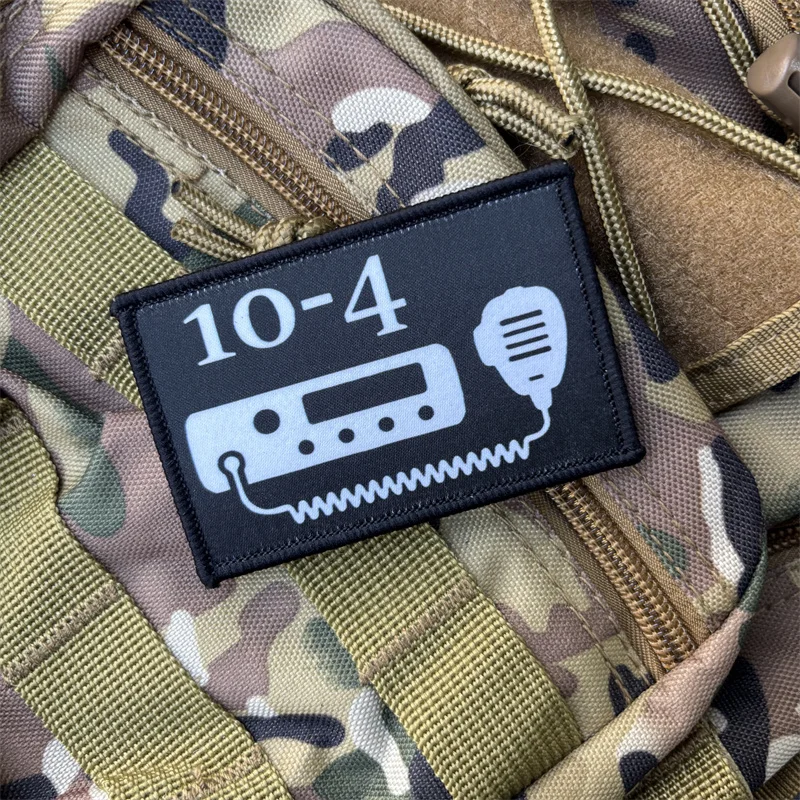 Parche estampado militar de Radio 10-4 para ropa, insignia de moral, parches tácticos con gancho, pegatinas para mochila - imagen 2